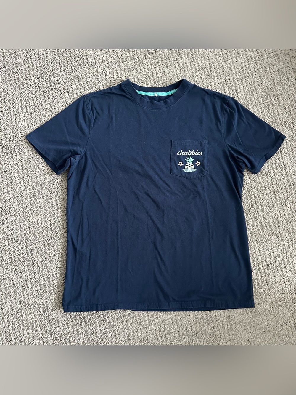 chubbies Navy Short-Sleeve Pocket Tee with Logo